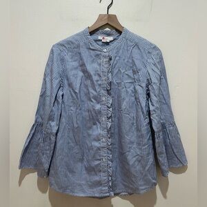 Boden Blue Striped Blouse